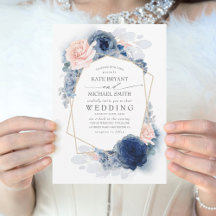Blush Dusty and Navy Blue Floral Wedding
