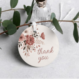 Blush Dusty Floral Wedding Danke Ihnen für Tags Geschenkanhänger