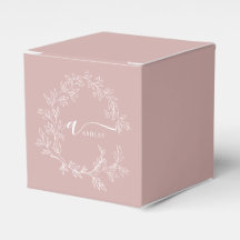Blush Dusty Pink Girly Script Monogram Name Modern