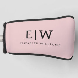 Blush Dusty Pink Modern Script Girl Monogram Name Golf Headcover