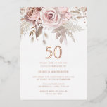 Blush & Dusty Rose 50. Geburtstagsparty Rose Gold Folieneinladung<br><div class="desc">Blush & Dusty Rose 50. Geburtstagsparty Rose Goldene Foil Einladung Weitere Einladungen in unserem Nest- und Nestladen</div>