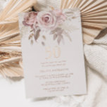 Blush & Dusty Rose 50. Geburtstagsparty Rose Gold Folieneinladung<br><div class="desc">Blush & Dusty Rose 50. Geburtstagsparty Rose Goldene Foil Einladung Weitere Einladungen in unserem Nest- und Nestladen</div>