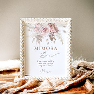 Blush Dusty Rose Mimosa Bar Poster