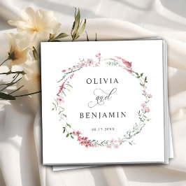 Blush Dusty Rose Pink Wild Meadow Blume Hochzeit Serviette