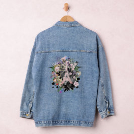 Blush Eiffel Tower Collage Denim Jacket Jeansjacke