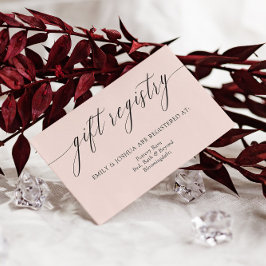 Blush Elegant Minimalistisch Calligraphy Gift Regi Begleitkarte