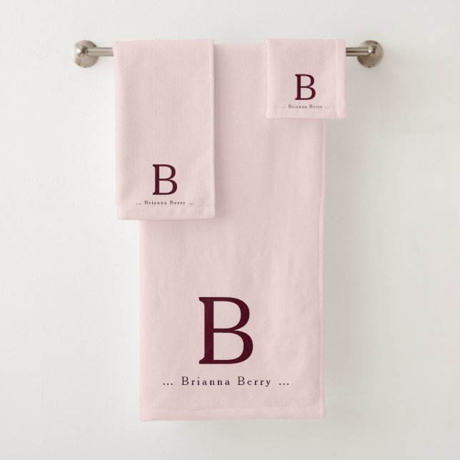 Blush Elegante Monogram Badhandtuch Set (Insitu)