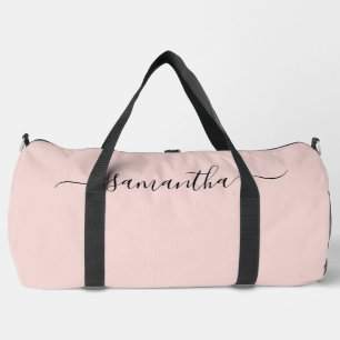 Blush Eleganter Swash Signature Name Duffle Bag