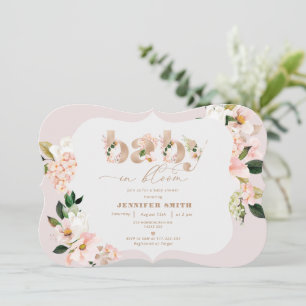 Blush elegantes Blütenbaby in blühender Babydusche Einladung
