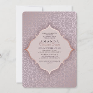 Blush Elegantes Muster Taufe Einladung