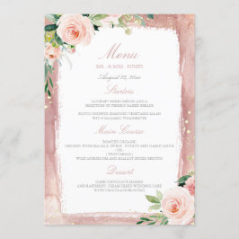 Blush Enchanted Wedding Dinner Party Empfang Menükarte