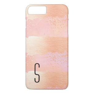 Blush et Gold Monogrammed iPhone 7 Plus Coque