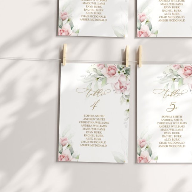 Blush & Eukalyptus Tischnummer 4 Sitzplakette (Von Creator hochgeladen)