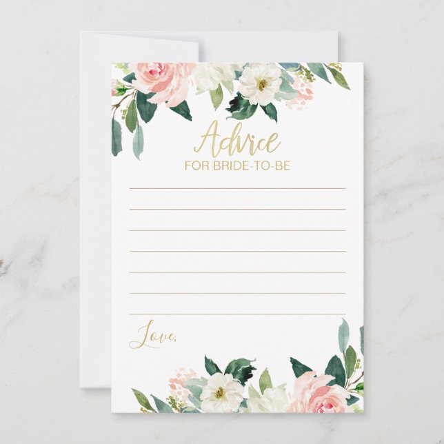 Blush Floral Advice zur "Bride-to-Be"-Karte Einladung (Vorderseite)
