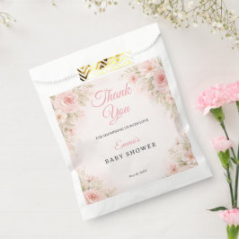 Blush Floral Baby in Bloom Thank You Geschenktütchen