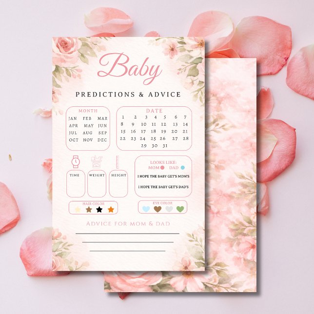 Blush Floral Baby Predictions Shower Game (Von Creator hochgeladen)