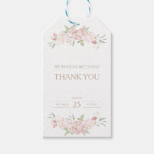 Blush Floral Baby Shower Geschenkmarken Geschenkanhänger