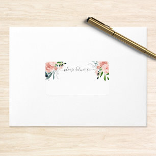 Blush Floral Bitte zum Hochzeitsfeiern liefern Adressaufkleber