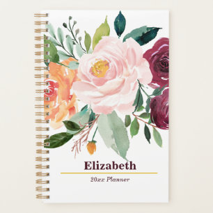 Blush Floral Boho Peony annuel mensuel plan hebdom