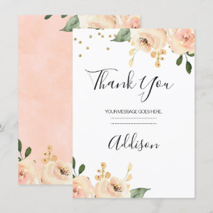 Blush Floral Bridal Danke Karte
