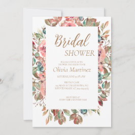 Blush Floral Bridal Shower Invitation Einladung