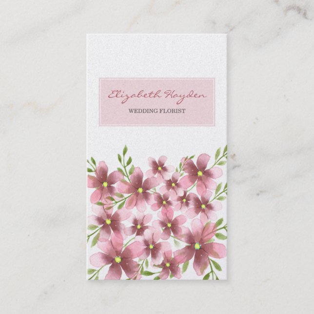 Blush Floral Business Cards Visitenkarte (Vorderseite)