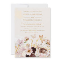 Blush Floral Butterfly Marmor Wasserfarbenhochzeit