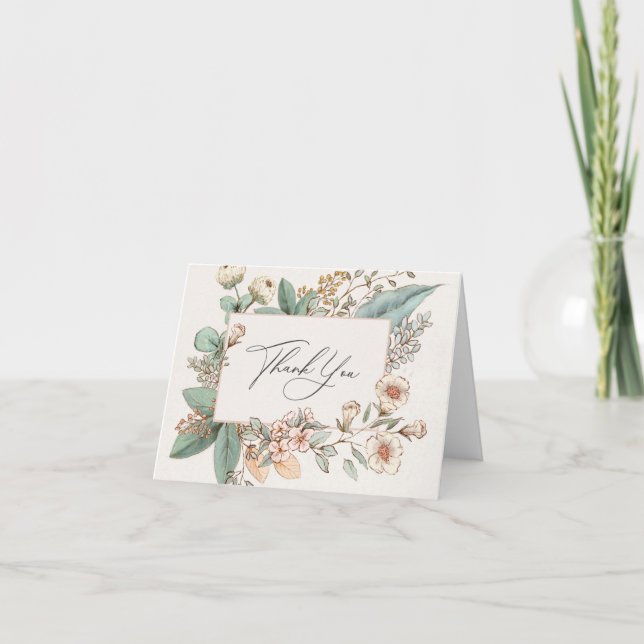 Blush Floral carte de remerciements pour anniversa (Devant)