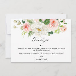 Blush Floral Celebration Of Life Merci Cartes