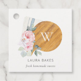 Blush Floral Chopping Board Napkin Catering Geschenkanhänger