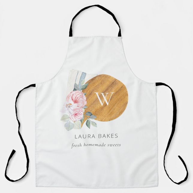Blush Floral Chopping Board Napkin Catering Schürze (Vorderseite)