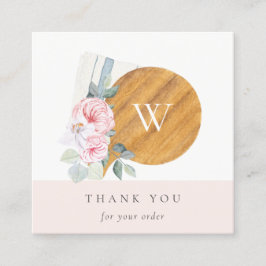 Blush Floral Chopping Board Napkin Vielen Dank Quadratische Visitenkarte