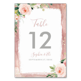 Blush Floral Elegant Verzauberte Hochzeit Tischnummer