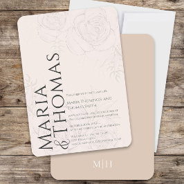 Blush Floral Elegant Wedding Custom Einladung