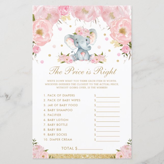 Blush Floral Elephant Der Preis ist das richtige S (Vorderseite)