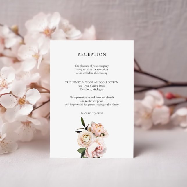 Blush Floral Empfang Card - Romantische Bridal Begleitkarte (Von Creator hochgeladen)