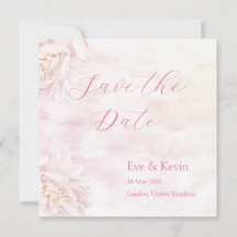Blush Floral Enregistrer la carte Date - Aquarelle