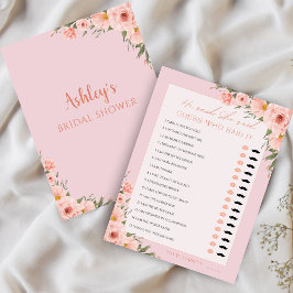 Blush Floral Er sagte, sie sagte Brautparty Game