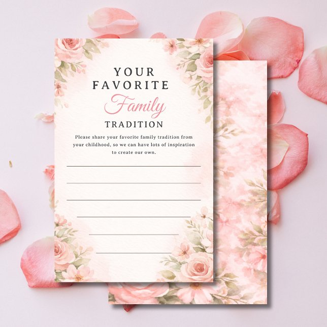 Blush Floral Family Tradition Shower Card (Von Creator hochgeladen)