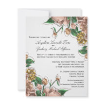 Blush Floral Formal Mariage Invitation