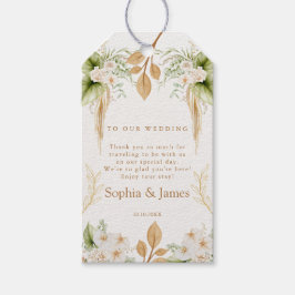 Blush Floral Gold Geometric wedding Geschenkanhänger