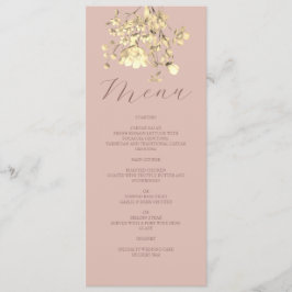 Blush Floral Gold Wedelkarte Menükarte