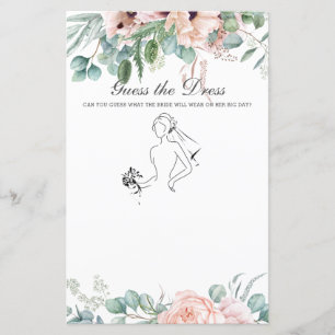 Blush Floral Gucken Sie das Dress Brautparty Game