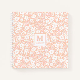 Blush Floral Monogram Notebook Journal Notizbuch