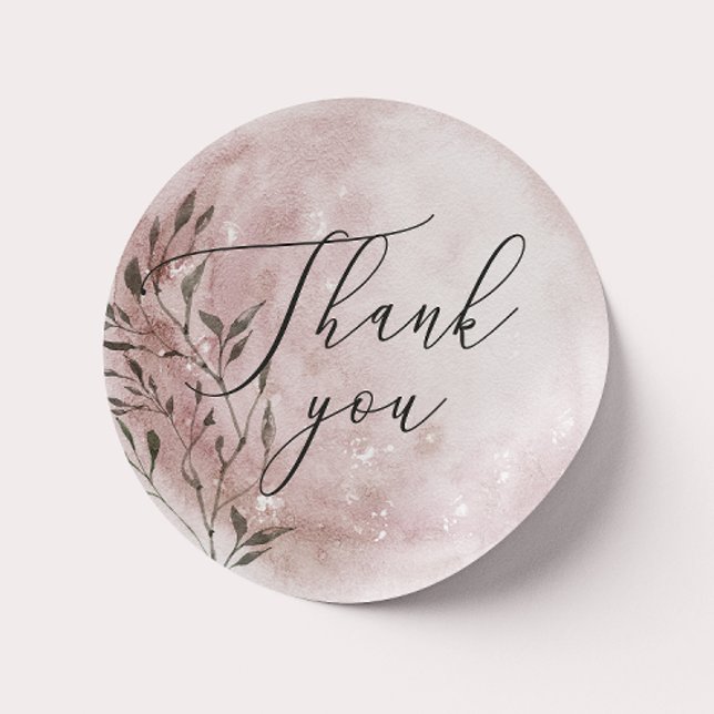 Blush Floral Moon | Étiquette de remerciement de m (Créateur téléchargé)