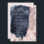 Blush Floral Navy Splash Gown 40. Geburtstag Party Einladung<br><div class="desc">Blush Floral Navy Splash Gown 40. Geburtstag Party Einladung Siehe Matching Kollektion in unserem Nest und Nest Store</div>