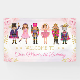 Blush Floral Nutcracker Zucker Pflaume Fairy Willk Banner