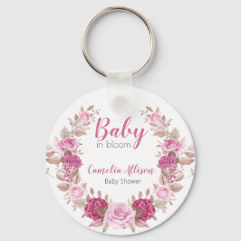Blush Floral Personalisiert Baby Dusche Schlüssela Schlüsselanhänger