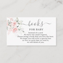 Blush Floral Pink Books for Baby Girl Card Begleitkarte