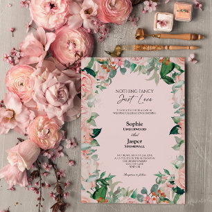 Blush Floral Pink Einfach nichts Extravagante Hoch Einladung
